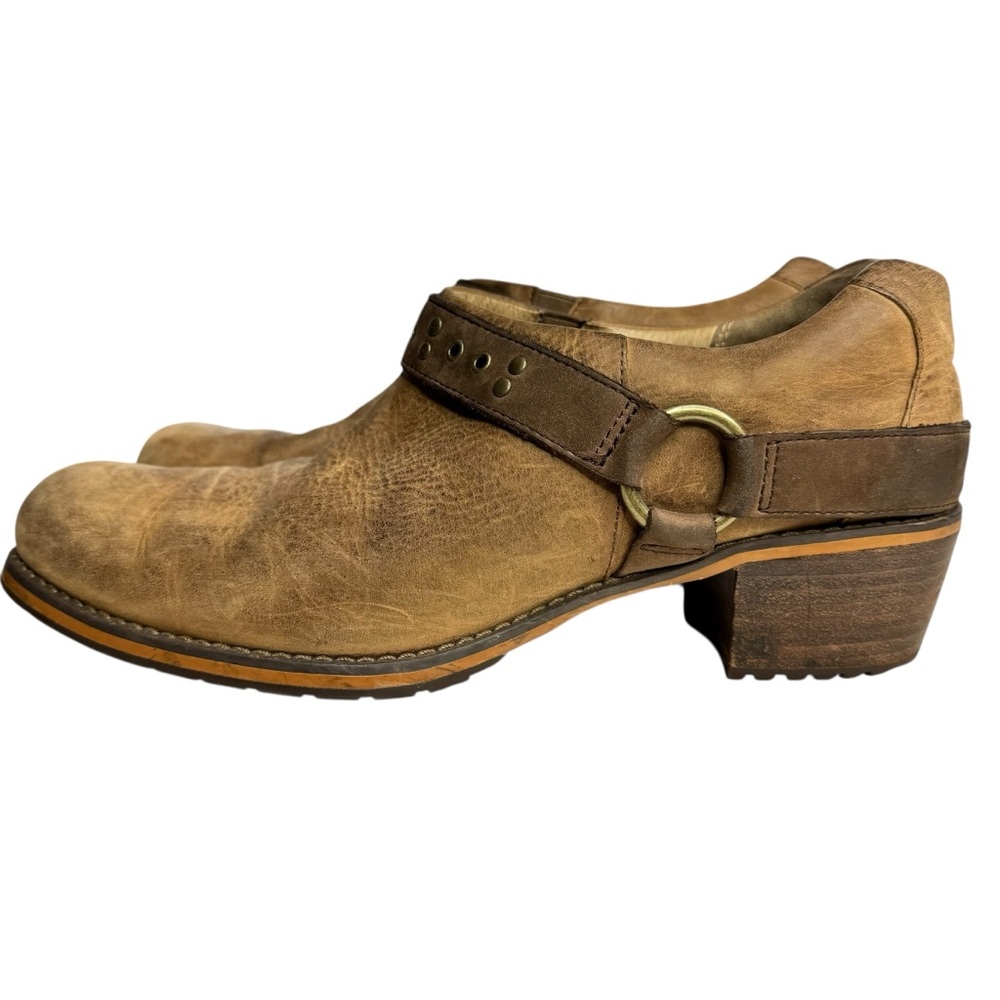 Red Wing Leather Ankle Booties With Harness Strap Western Brown